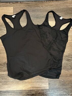 90 Degree By Reflex Black and Camo Racerback Tank Tops - Set of 2